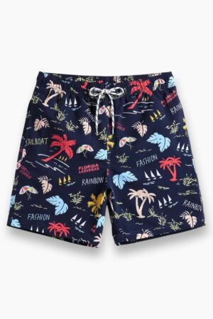 شورت بطبعة أشجار جوز الهند سريع الجفاف