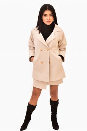 طقم: بليزر + تنورة – لون لوزي