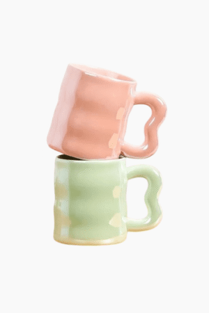 كوب سيراميك بشكل أنيق وفاخر – 4 ألوان