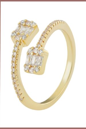 خاتم شريط كريستالي بتوهج ذهبي