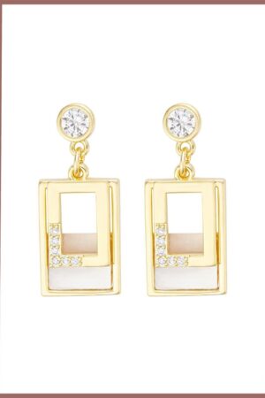 أقراط كريستال نافذة ذهبية