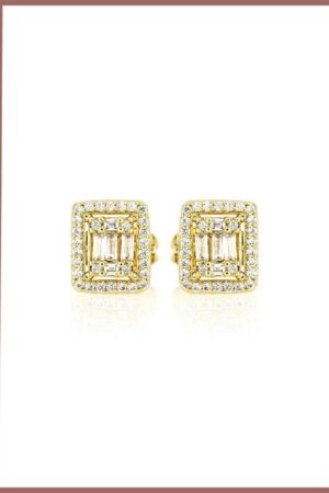 أقراط بإطار كريستالي أنيق