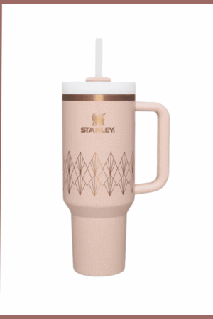 كوب ستانلي كوينشر H2.0 فلوستيت – 40 أوقية – وردي لامع مزخرف (إصدار محدود)