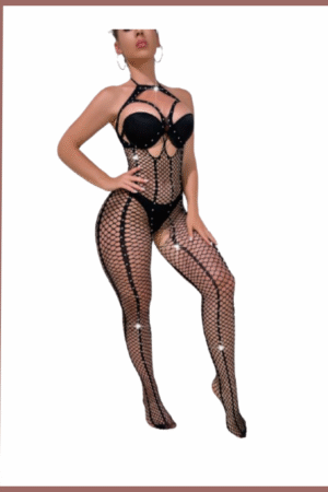 لانجيري شبك كريستال – سترتج – فري سايز