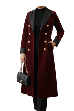 العنّابي المخملي(بليزر طويل)